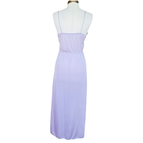 Vintage Purple Long Nylon Nightgown Sexy White Lace by Lady Cameo Medium - Picture 4 of 8